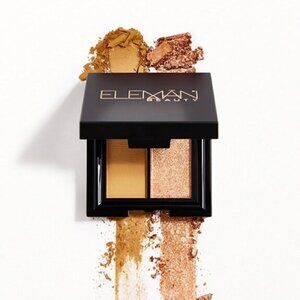 Eleman Beauty BNIB Mustard Matte Silky Gold Eyeshadow Duo Up In Smoke & Sierra